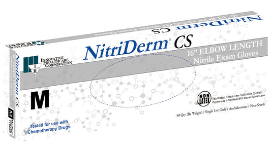 NitriDerm® CS 16" Extended Cuff Sterile Nitrile Exam Gloves - NFPA Certified (Case of 500)