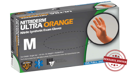 NitriDerm® Ultra Orange Nitrile Non-Sterile Exam Gloves (Case of 1,000) - 4.3 mil