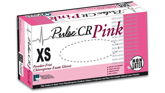 Pulse® CR Pink Polychloroprene (Latex-Free) Non-Sterile Exam Gloves (Case of 2,000) - 3.5 mil