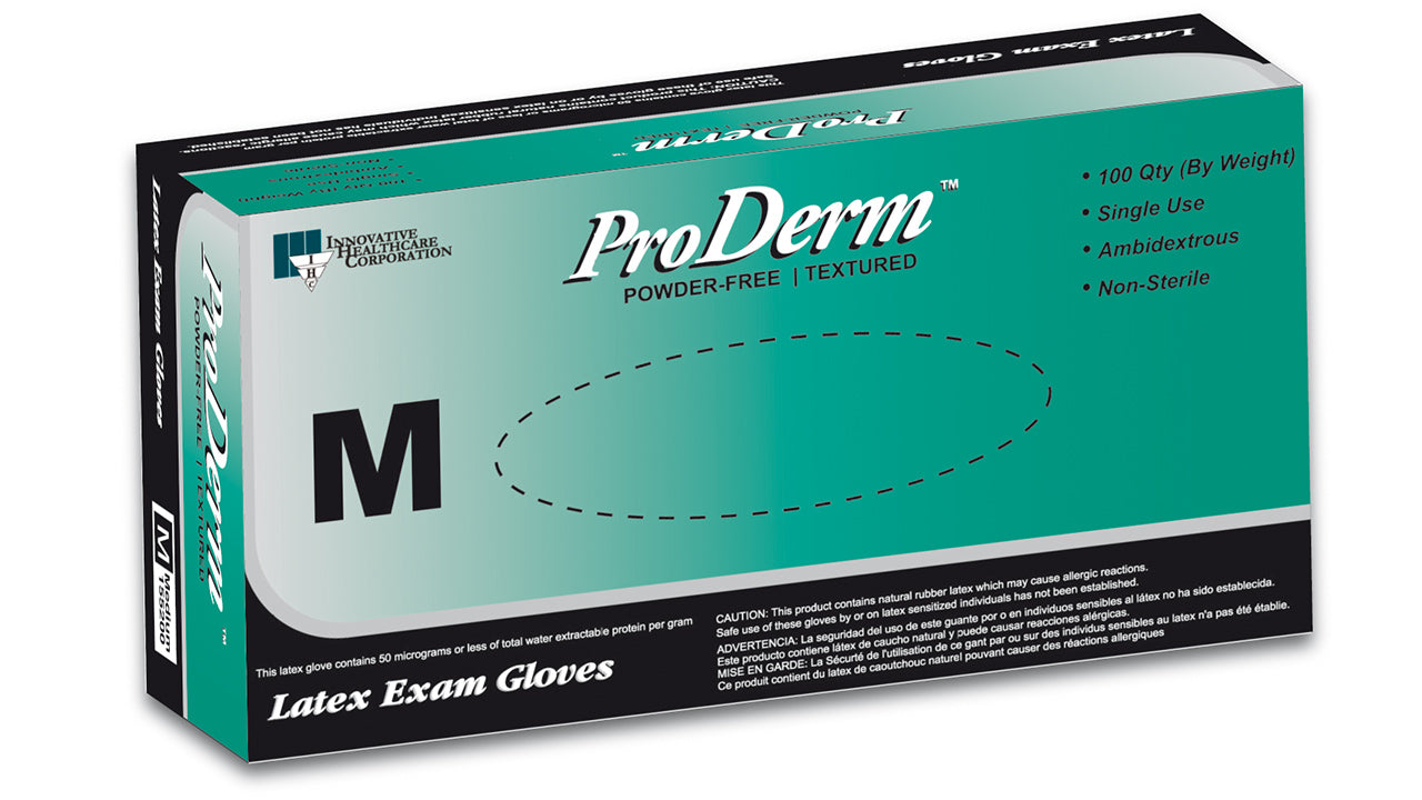 ProDerm™ Latex Non-Sterile Exam Gloves (Case of 1,000) - 4.5 mil