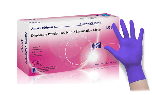 AMASS® Nitrile Medical Examination Gloves (Case of 1,000) - 4.0 Mil