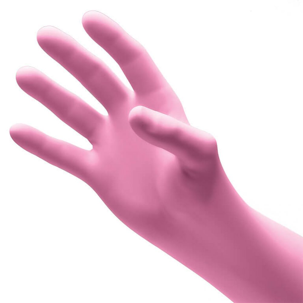 Pulse® CR Pink Polychloroprene (Latex-Free) Non-Sterile Exam Gloves (Case of 2,000) - 3.5 mil