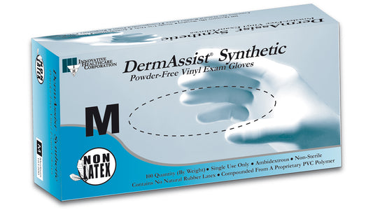 DermAssist® Synthetic Clear Vinyl Non-Sterile Exam Gloves (Case of 1,000) - 5.1 mil