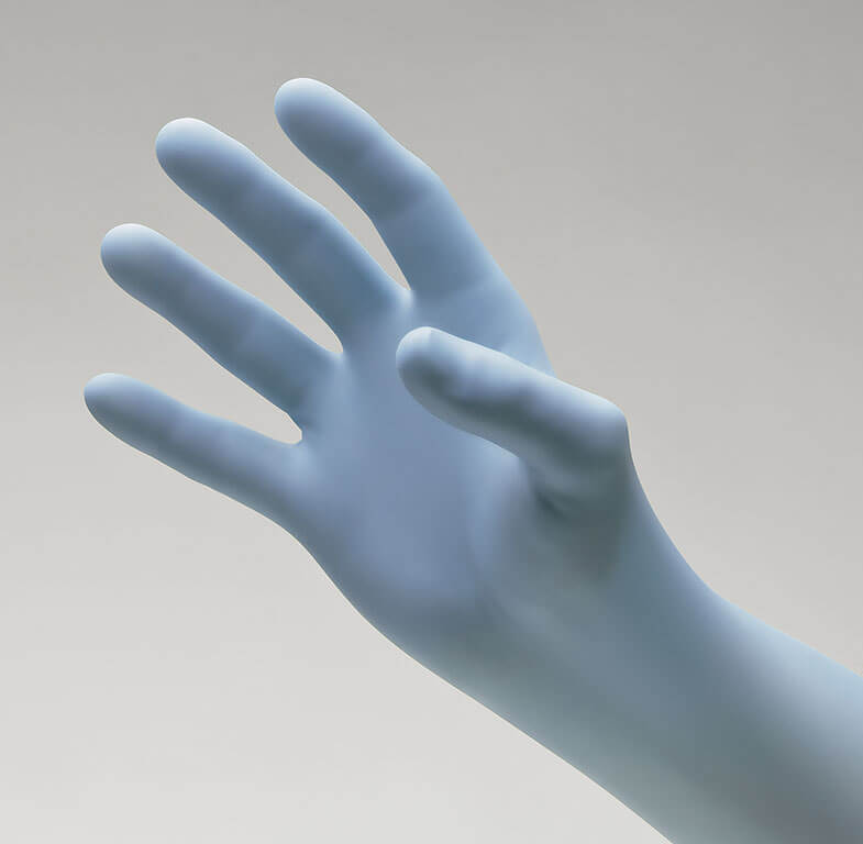 NitriDerm® 200 Blue Nitrile Non-Sterile Exam Gloves (Case of 2,000) - 3.5 mil