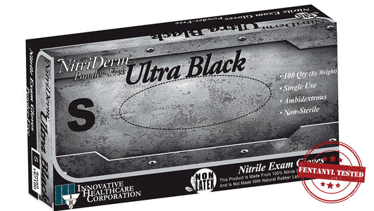 NitriDerm® Ultra Black Nitrile Non-Sterile Exam Gloves (Case of 1,000) - 5.5 mil