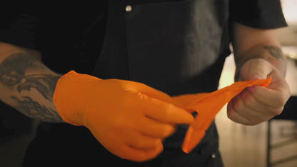 FITT® General Purpose Orange Nitrile Powder-Free Gloves (Case of 1,000) - 8.0 Mil