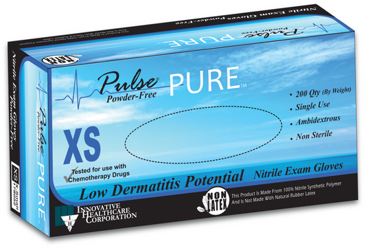 Pulse® PURE™ Latex and Chemical-Free Nitrile Non-Sterile Exam Gloves (Case of 2,000) - 3.7 mil