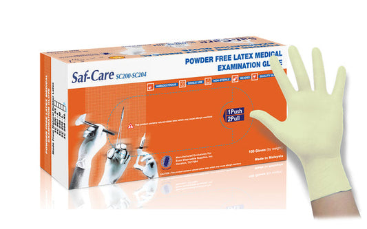 Saf-Care™ Latex Medical Examination Gloves (Case of 1,000) - 5.6 Mil