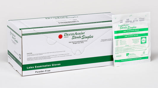 DermAssist® Sterile Singles Latex Exam Gloves (Case of 400)